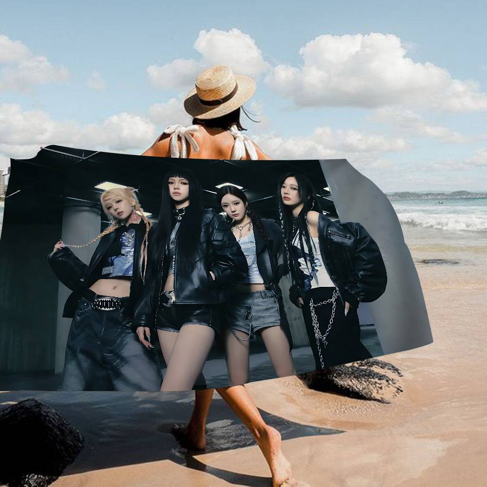 Band Sängerin A-aespa Kpop Anime Strand Schwimmtuch Weiches Saugfähiges Waschlappen Kindergeschenke Für Kinder Reisen Camping Fitnessstudio