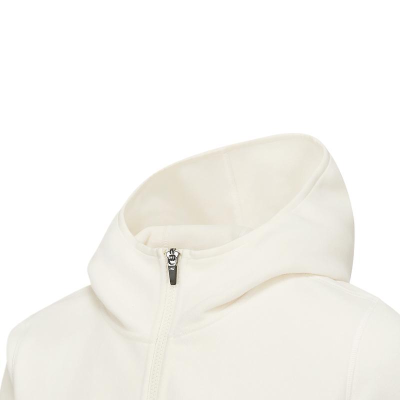 Skechers Basic Sports Series Color Block Comfortable Warm Windproof Fleece Jacket Women Outerwear Cream Off-White P424W124-00NA