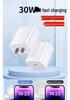 PD20W Dual Port Fast Charger for iPhone 15/14 Pro, 16 Max 30W Mobile Charger