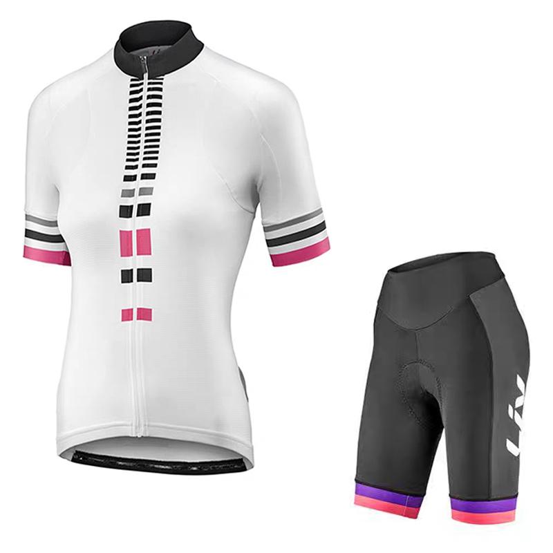 Women's Cycling Suit Set Summer Short Sleeved Cycling Jersey Cycling Bib Women's Sponge Cushion Cycling Shorts