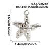 Titanium Steel Charm Silver Color Sea Animal Starfish Tail Sea Wave Shape Stainless Steel Charms For Jewelry Making Bulk Pendant