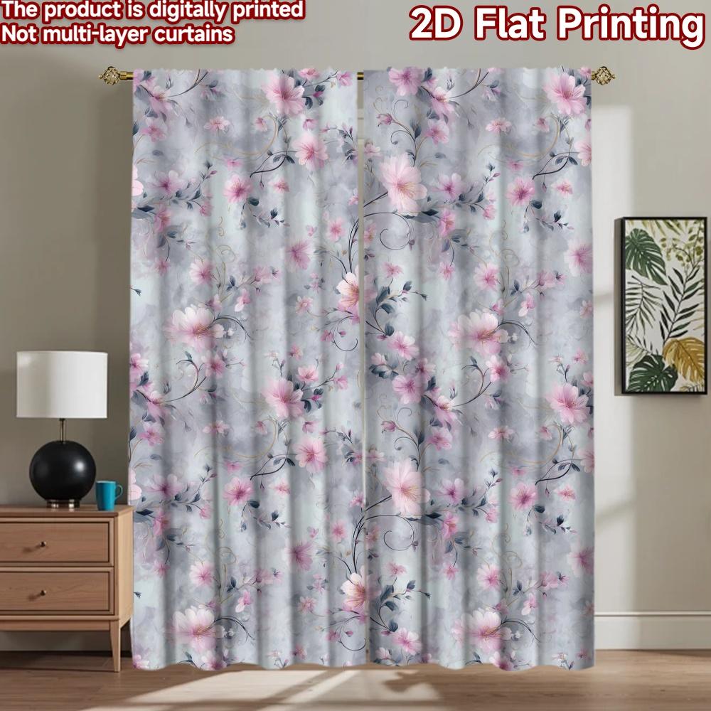 2D flat Photography Backdrop Popular Party Backdrop Delicate Pink Blossoms 100% Polyester Festive Wall Decor for Holiday 60×150cm