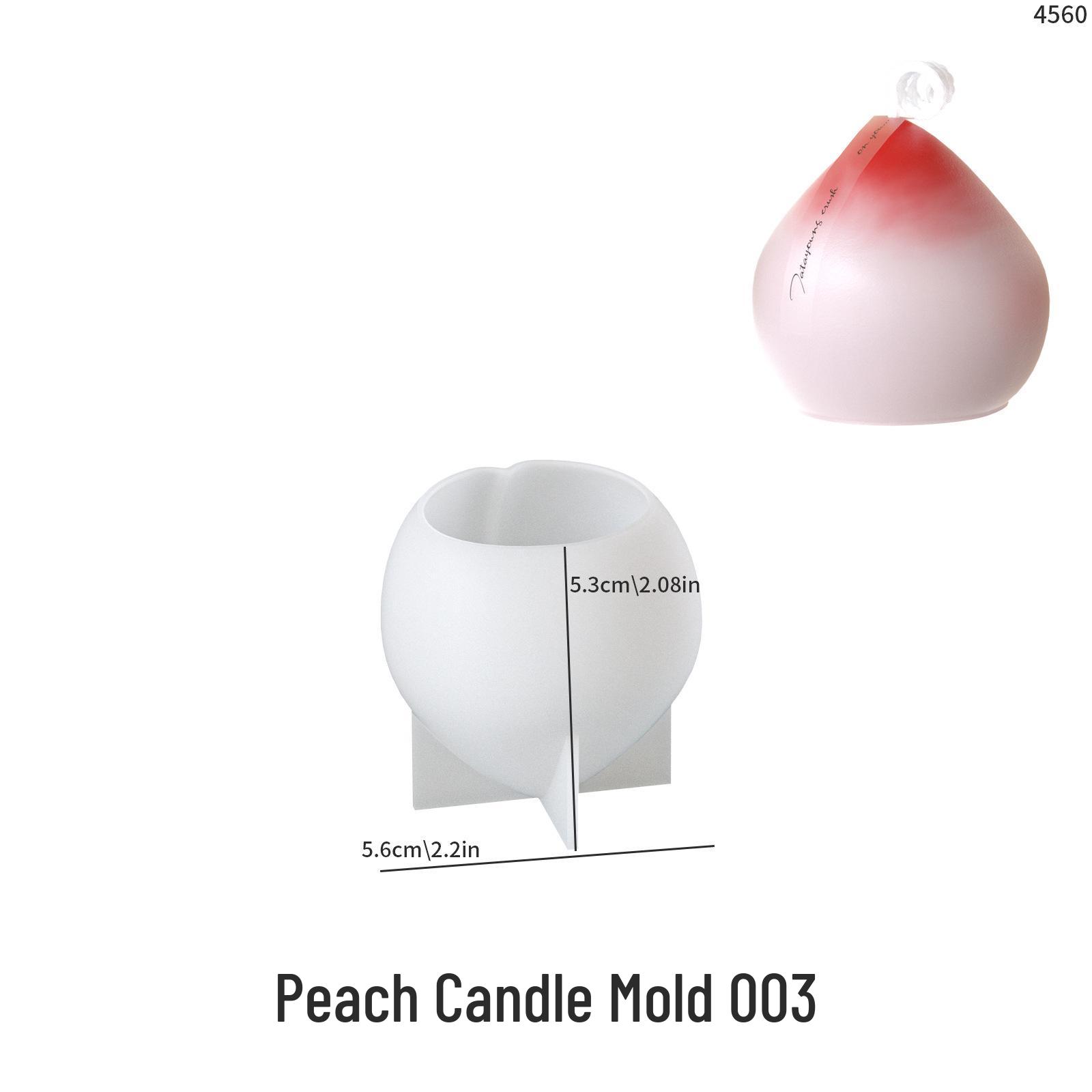 

3D Fruit & Vegetable Scented Candle Silicone Mold - Apple, Pear, Peach, Pumpkin