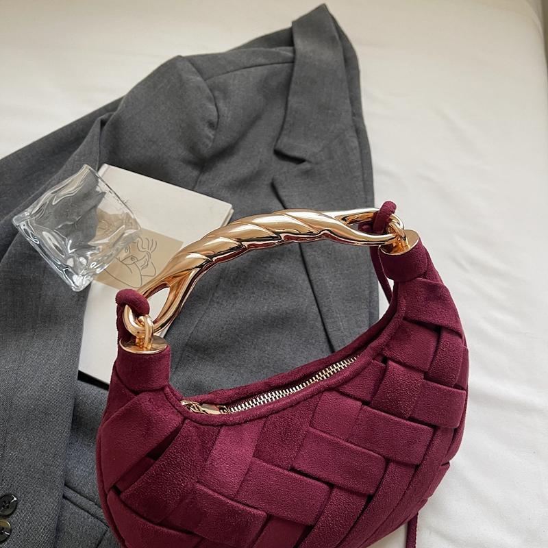 Woven Crossbody Dumpling Bag Luxury Handbag Handmade Weave Shoulder Bag Small Casual Designer Purse for Women