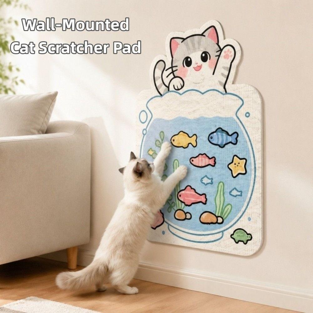 Non-Slip Backing Wall Scratching Mat Wall Mount Furniture Protector New Cat Scratcher Pad Home Use