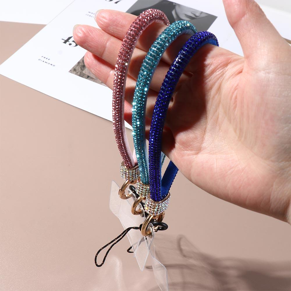 Handheld Glitter Rhinestone Phone Lanyard Hanging Cord Mobile Phone Chain  Girls New Year Gift