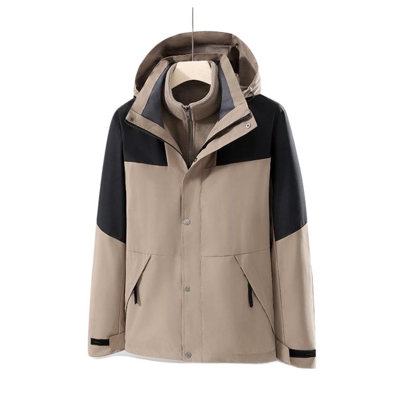 Cozy Up Men's 3 In 1 Jacket Water Resistant Winter Snow Coat Warm Fleece Lined Windproof Hiking Rain Outwear