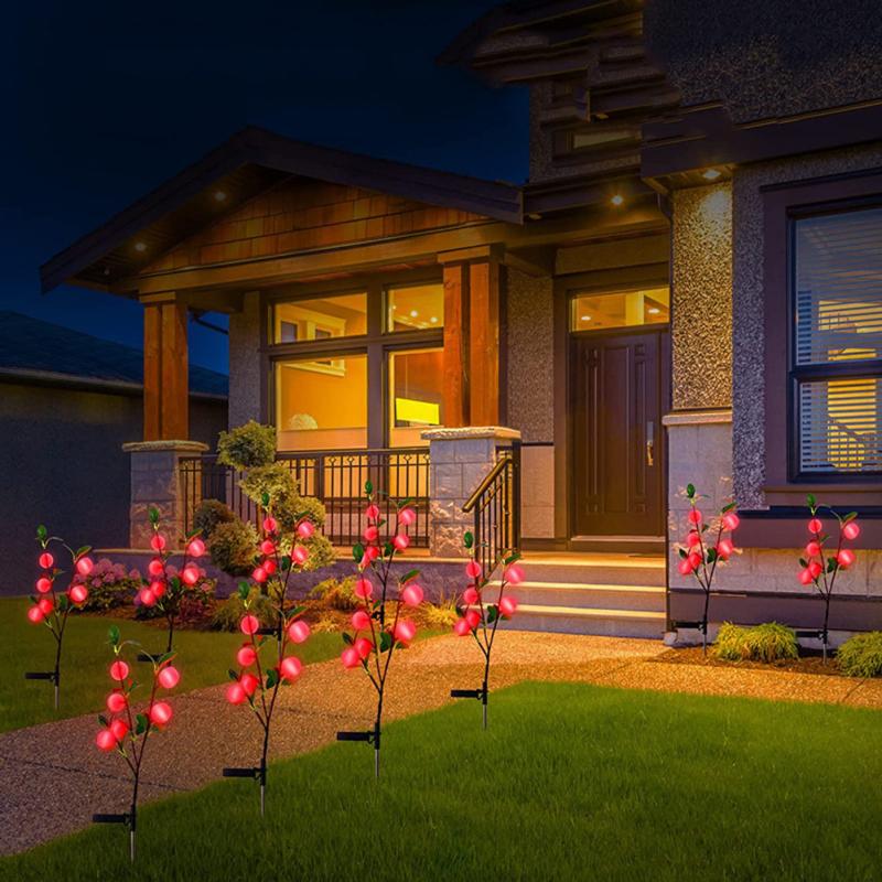 2pcs Led Solar Light Ip66 Waterproof Outdoor Landscape Lawn Lamp For Patio Yard Garden Decoration