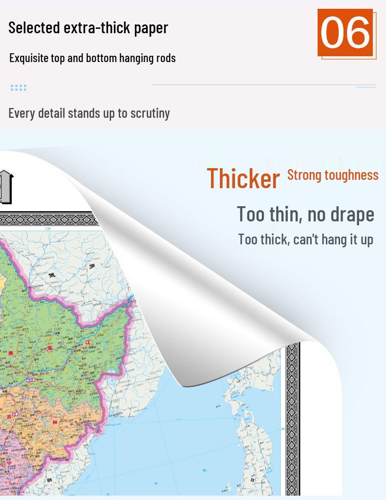 2025 China & World Map Wall Chart, 2x1.5m, Laminated & Waterproof for Offices