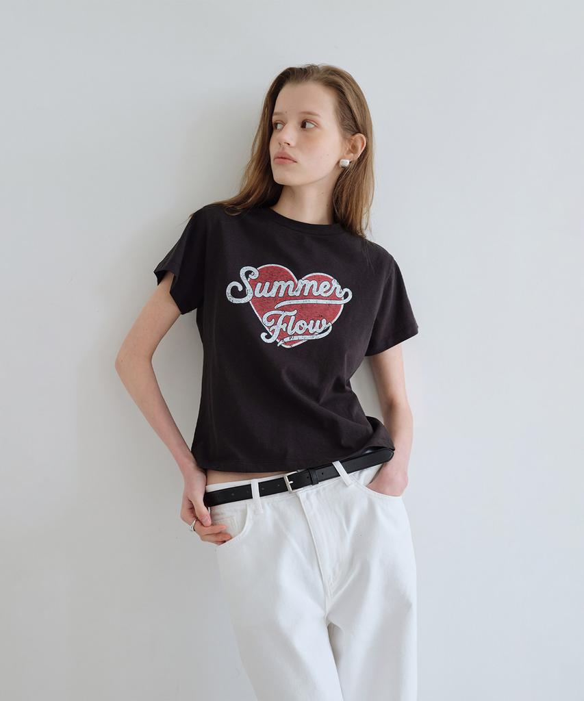 Peulloujin Vintage Heart Graphic T-Shirt_2Color_Ffd2Ts002
