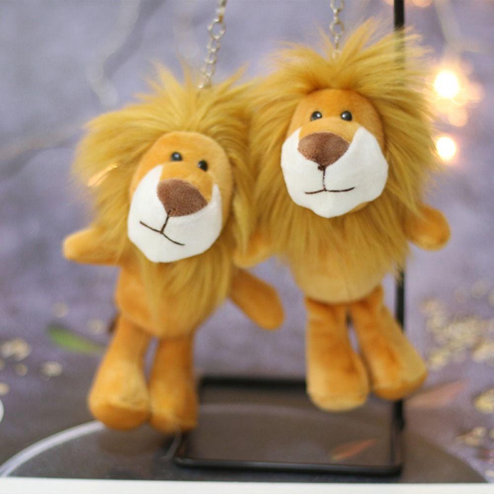 Key Ring Car Keyring Hanging Decoration Jewelry Plush Keychain Little Lion Doll Keychain Plush Doll