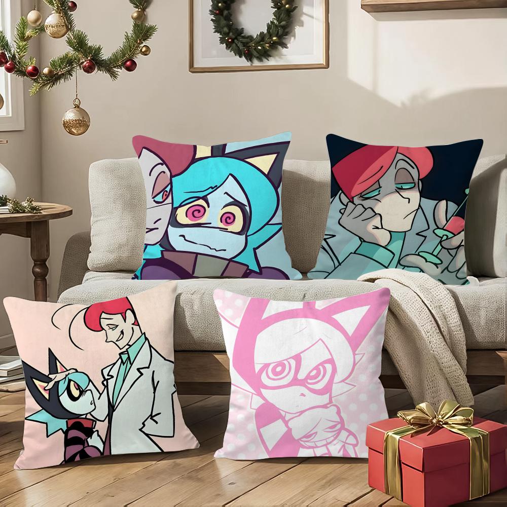 Psychocuties Psycho-Cuties Cartoon Pillow Case Double-Sided Printing Short Plush Sofa Cushion Cover Bedroom Bedside Pillow
