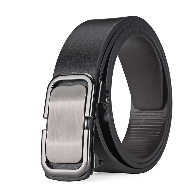 

Мужской кожаный ремень с универсальной пряжкой из сплава для делового повседневного и спортивного стиля Gunmetal,130 CM