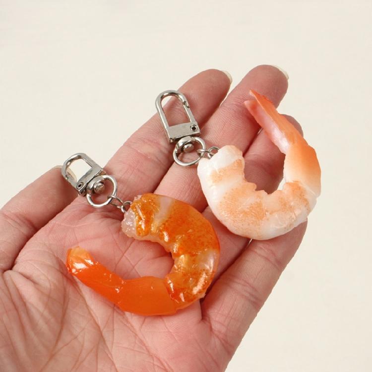 Imitation Shrimp Key Chain Creative Food Keyring Funny Scene Bag Hangings Decor