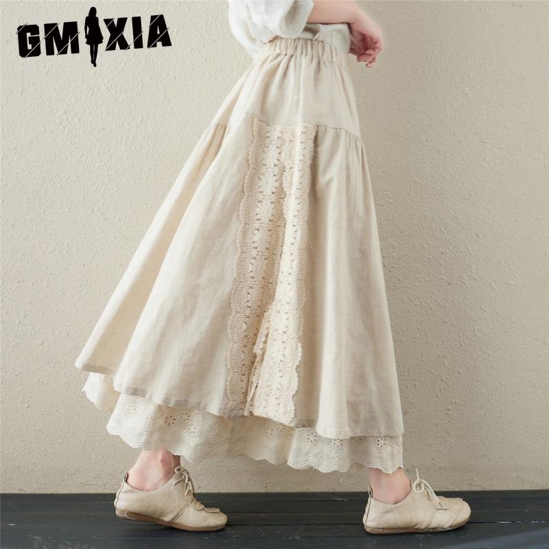 

GMXIA Женская Модная Повседневная Летняя Весенняя Юбка M бежевый