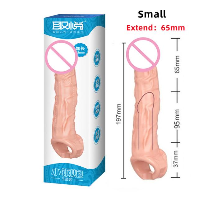 Highly Elastic Silicone Penis Extender Sleeve Reusable Dildos Condom Delay Ejaculation Dick Enlargement Sex Toys for Men
