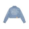 MLB Monogram Vintage Wash Casual Loose Fit Short Sleeve Denim Jacket Women jackets Light-Blue 3FDKM0151-50BLL