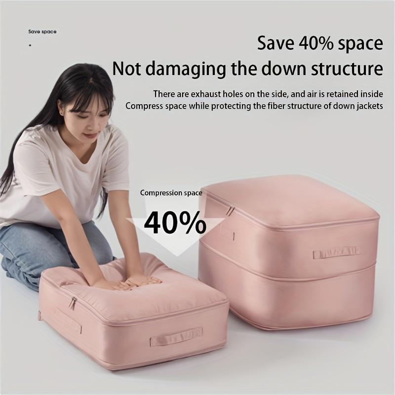 1pc Space-Saving Vacuum Compression Storage Bag Bag | Reinforced Nylon Self-Compressing for Clothes/Bedding Storage