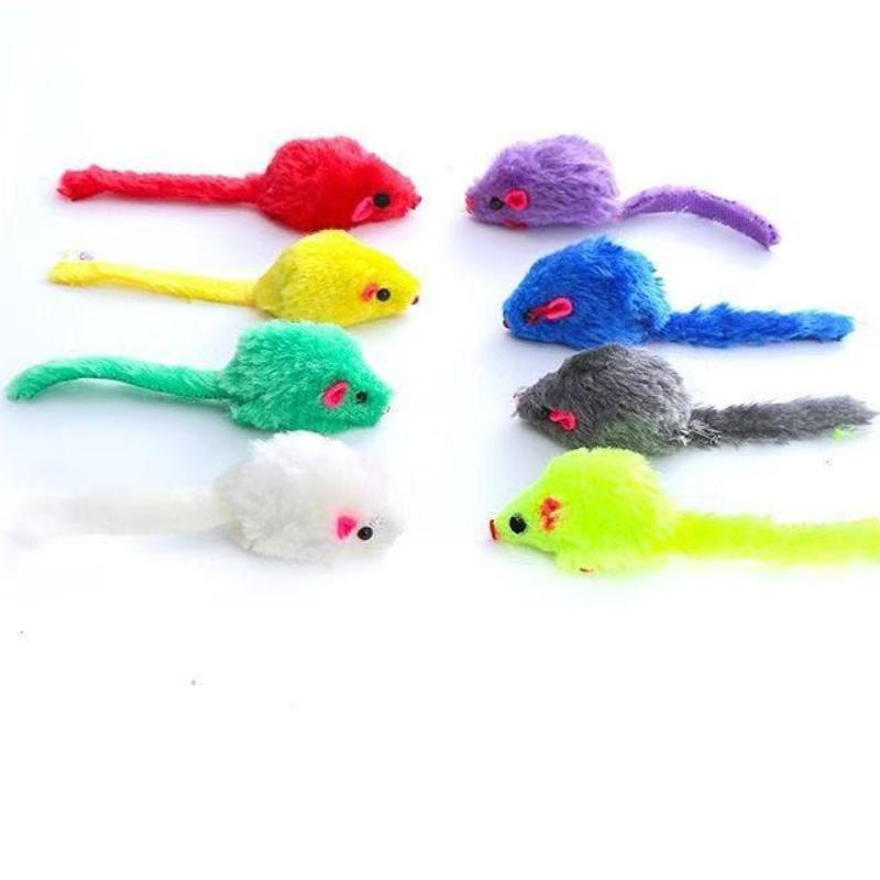 Cat Mouse Toy Squeaky Prefilled Catnip Faux Fur Kitten Mice Toy Interactive Bite Training Cat Game Catnip Toy Cat Supplies