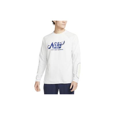 Quick-Dry Knit Training Letter Dry Fleece Fitness Crew Neck Casual Long Sleeve Raglan T-Shirt Men Tops White FN3290-025