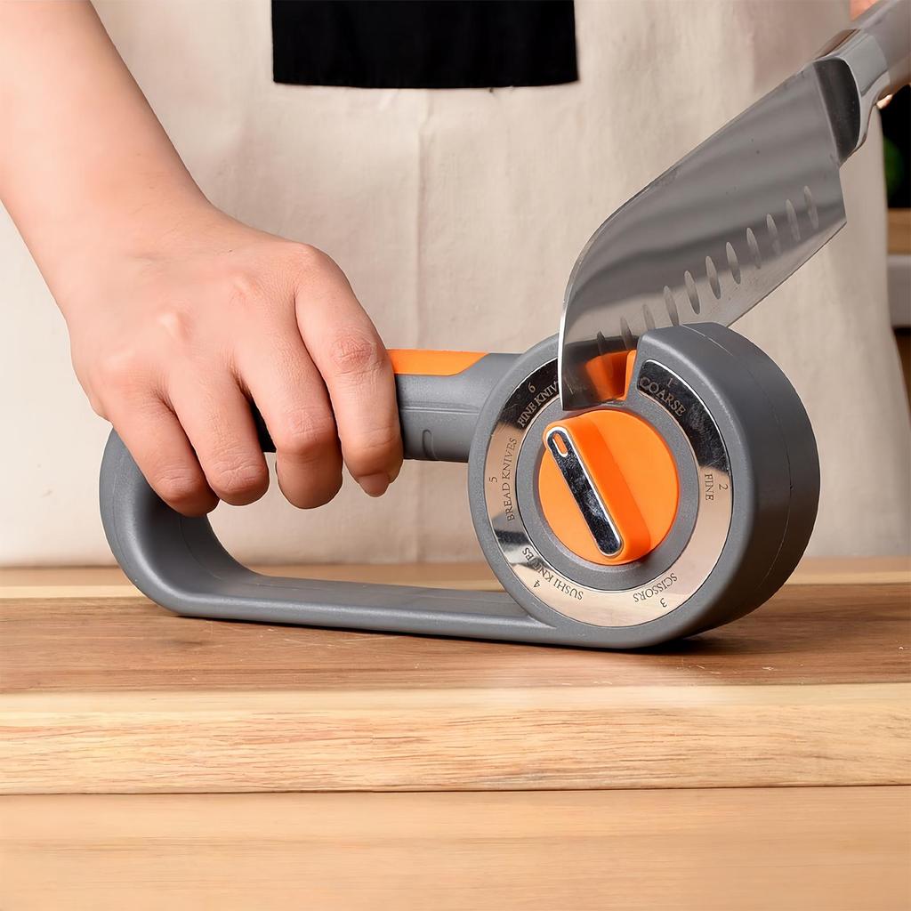 Scissor Sharpener 6-in-1 Adjustable Non-Slip Kitchen Gadgets Garden Tool Sharpener for Chef Home Indoor Outdoor Restaurant