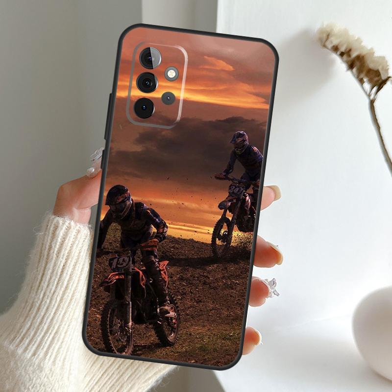 Moto Cross Motorcycle Sports Case For Samsung Galaxy A52 A32 A12 A16 A26 A36 A56 A15 A35 A55 A34 A54 A13 A33 A53 A17 A06