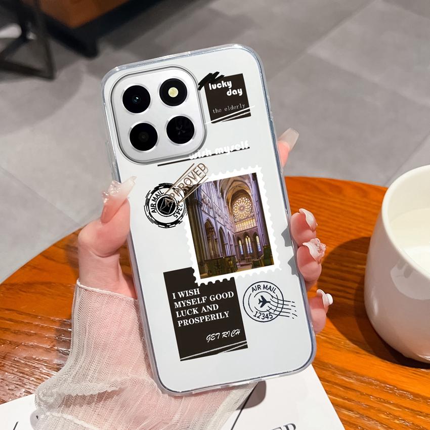 Für Huawei Honor X8a X7a X8c X6c 400 Pro Handyhüllen Niedliches Astronautenmuster Luxuriös Transparent Stoßfest Silikon Linsenschutzhülle Für Huawei Capa