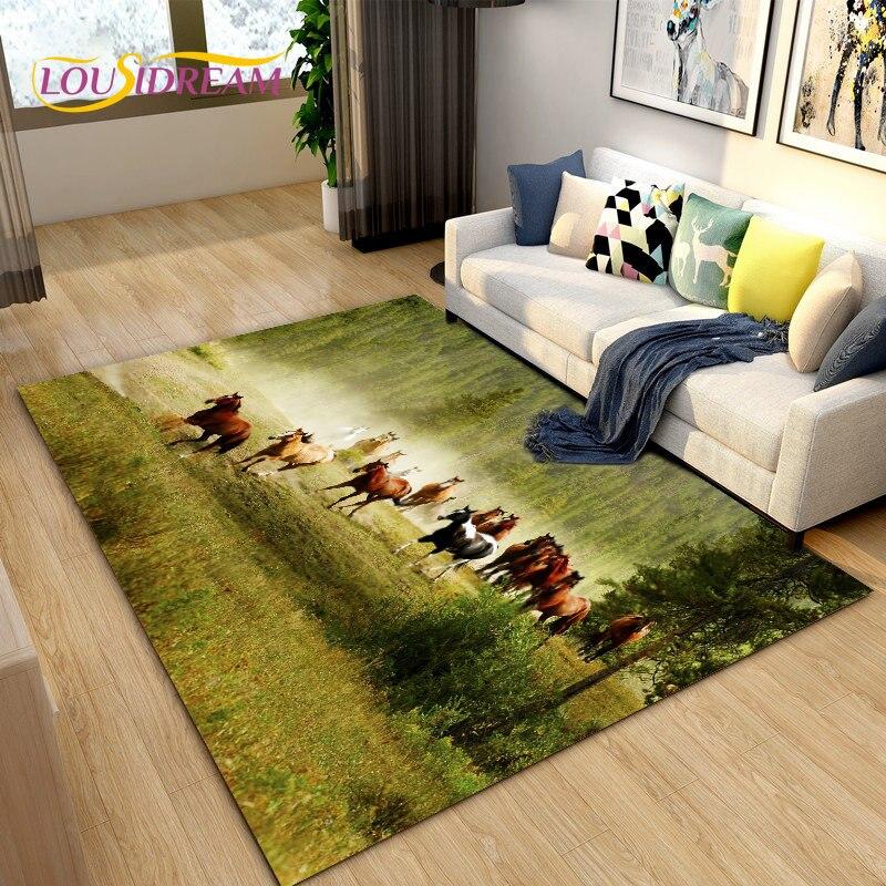 

3D-тварина Pentium Horse Area килимок, килимок для вітальні, дитячої кімнати, діти грають, повзаючи, нековзкий килимок 120x160cm