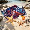 Custom Name Personalized Atletico Madrid Print Beach Towel, for Trip Camping Beach Party Home Decor, Birthday Gift for Family & Friends