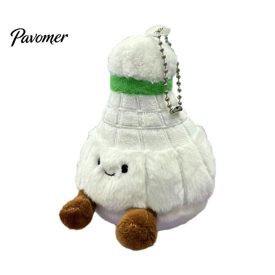 Rearview Mirror Ornament Badminton Plush Keychain, Cute Shuttlecock Stuffed Toy for Bag Car Soft Sports Souvenir Decor, Mini Pendant, Creative