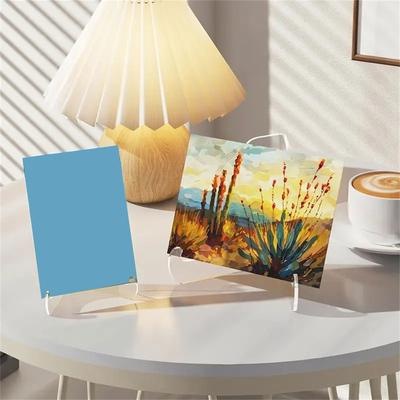 Lot de 5 petits chevalets en acrylique pour exposer assiettes, cartes, photos, cadres, livres, magazines et plus encore de manière stable