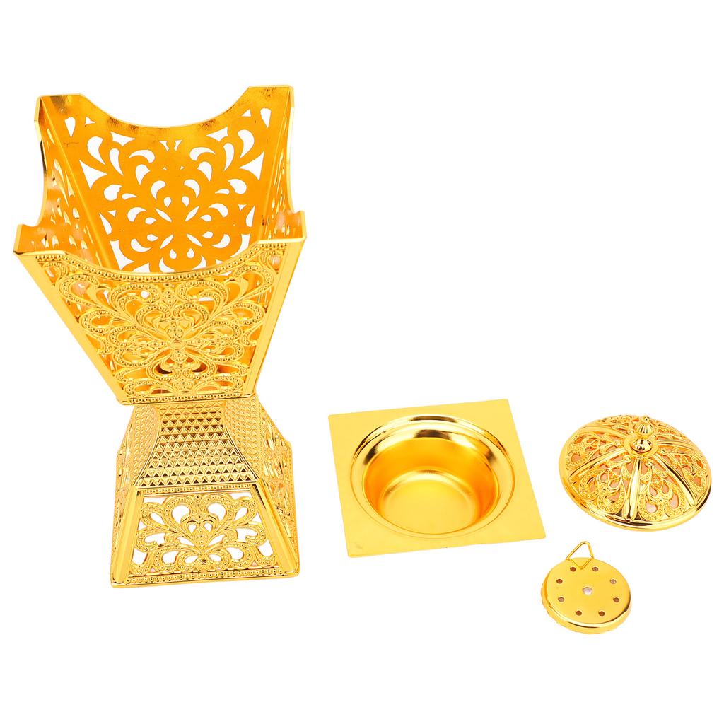 Frankincense Resin Incense Burner Portable Exquisite Alloy Indoor Aroma Burner for Home Silver