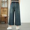 Damen locker sitzende Jeans mit weitem Bein