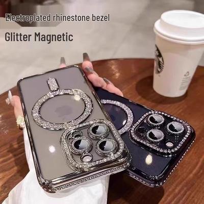 Rhinestone MagSafe Magnetic Case for iPhone 17 Pro Max/15 Pro - Crystal Clear Protective Cover