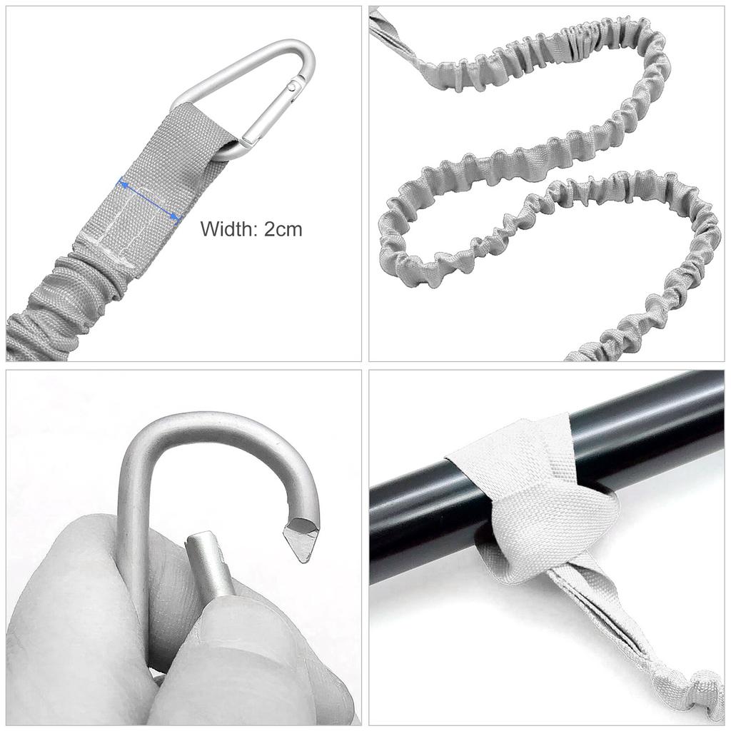 4 Pack Kayak Paddle Leash Lightweight Stretchable Coiled Kayak Rod Leash Lanyard for SUP Boating Canoeing Fishing Kayaking