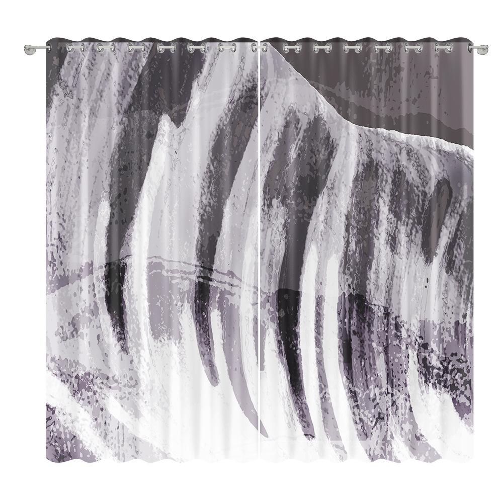 Geometric Curtain Bedroom Living Room Balcony Blackout Curtain Office Hotel Insulation Curtain