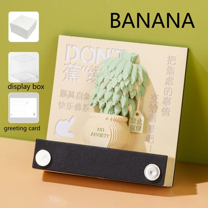 3D sticky note book, paper carving, hand tearable, cultural and creative calendar, creative model, sticky note