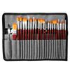24pcs Nylon Hair Paint Brushes Set,Professional Artist Brush With Roll-Up Canvas Case,Multi-Shape Brushes For Artists & Students