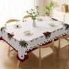 Christmas Rectangle Table Cloth for Xmas Family Party Christmas Decoration Reusable Tablecloth for Kitchen Dining Table Decor