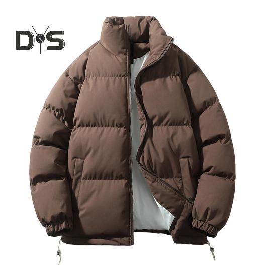 

Женское и мужское хлопковое пальто с воротником-стойкой, длинными рукавами, завязками на подоле, пуховик с карманами, свободный крой, теплая зимняя верхняя одежда XL кофейный