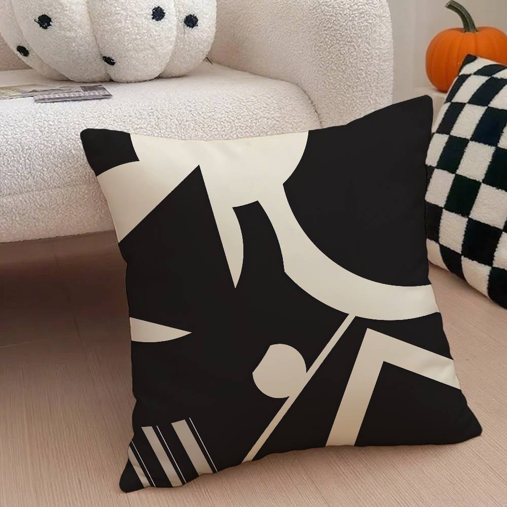 Abstract Geometric  Modern Boho Pillow Case Anti-dustmite Pillowcase Invisible Zipper Silky Short Plush Sofa Cushion Cover