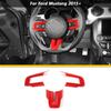 For Ford Mustang 2015+ Red Interior Steering Wheel Cover Trim Bezels Accessories