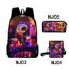 3Dsundropfnaf Backpack Student School Bag Crossbody Bag Pencil Bag Three-Piece Trend