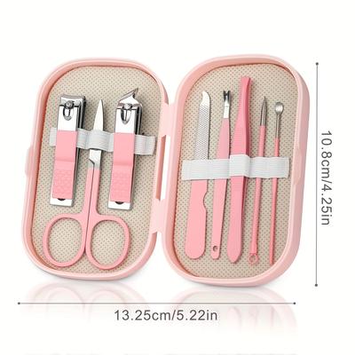Modern Style 8 Pcs Manicure Foot Care Kit Including Nail Clippers and Trimming Tools with Portable Storage Box - Unisex Nail Set