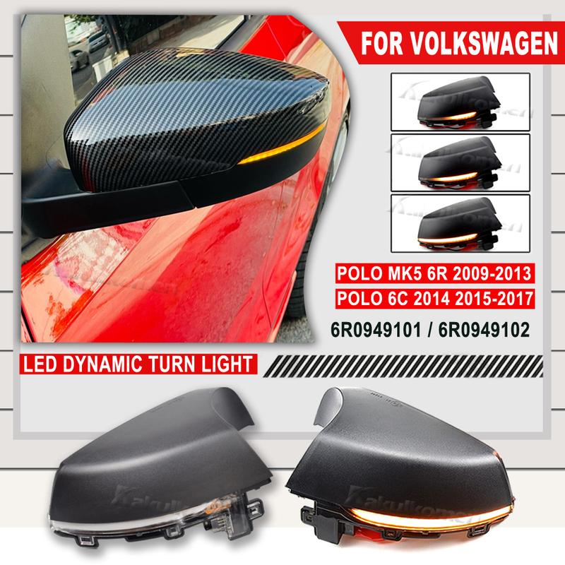 Für Volkswagen VW POLO MK5 6R 6C 2009-2013 2014 2015 2016 2017 Dynamischer LED-Blinker Seitenflügelspiegel Blinker