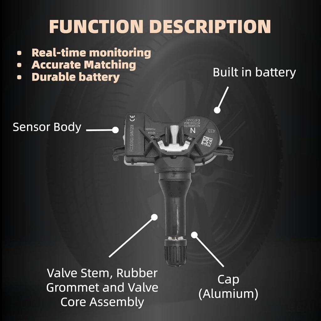 Tire Pressure Monitoring System Sensor (TPMS) Compatible with 19-20 Altima 18-20 Leaf 16-20 Rogue 17-22 Rogue Sport 407004CB0A 407004CB0B A2C99668703