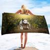 Bull Terrier Print Large Beach Towel for Bath Travel Outdoors Lightweight Soft Towels Super Absorbent Sandproof Quick Dry Towel