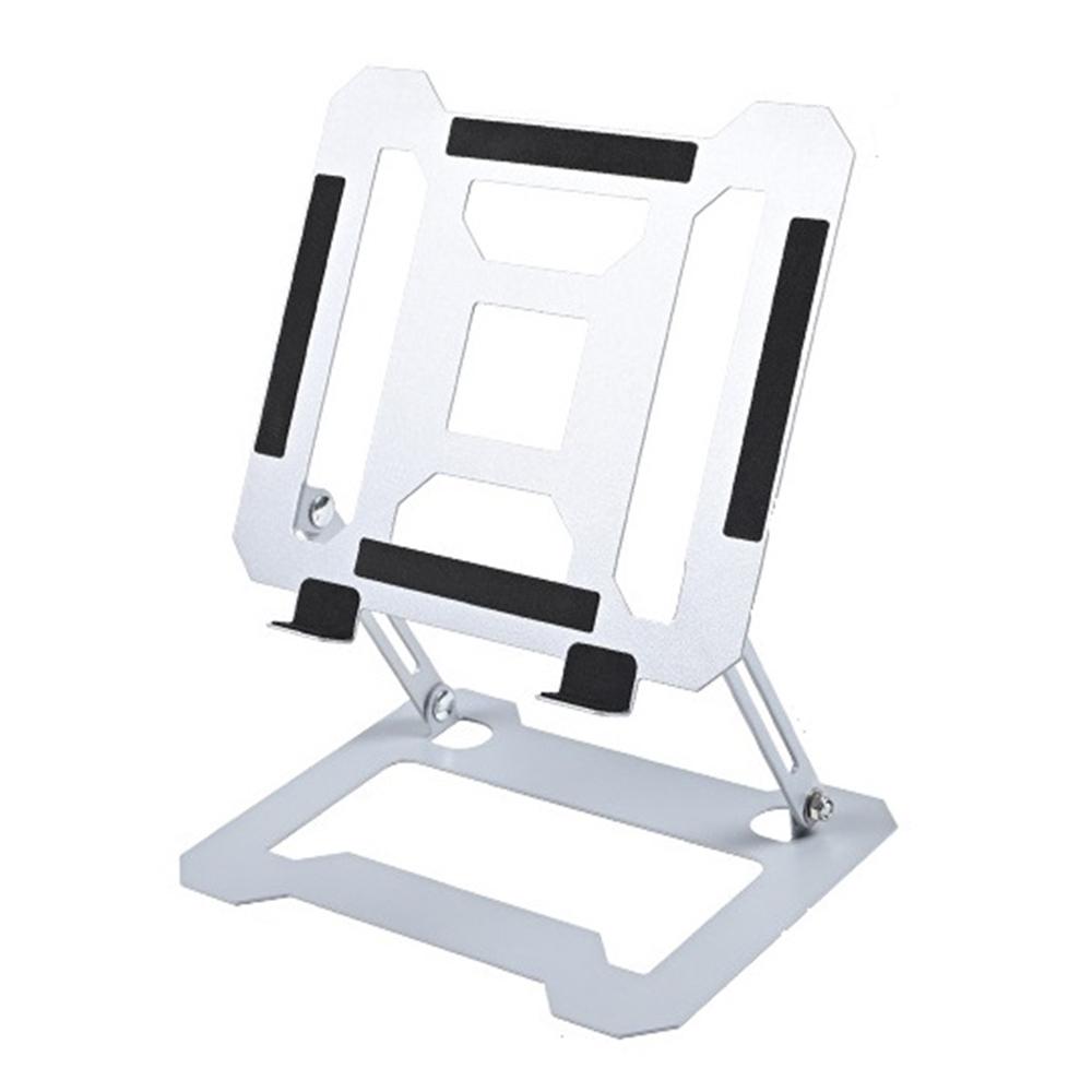 

GFS13-TT Foldable Desktop Stand for Laptop Carbon Steel Adjustable Height Notebook Bracket Silver