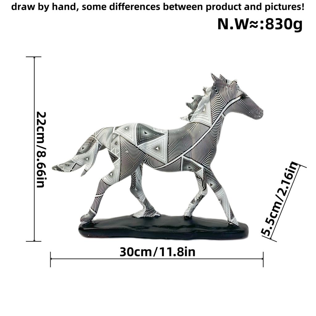 European-style Colorful Graffiti Water Transfer Horse Success Resin Crafts Ornaments Living Room Top Entrance Wine Cabinet Decoration Supplies Home