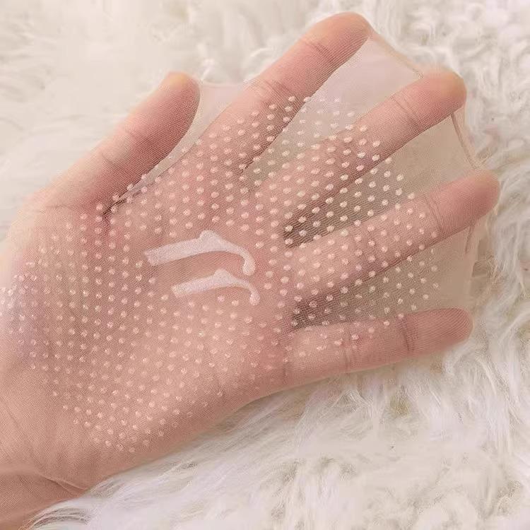 Damen Mittelwaden Atmungsaktiv Rutschfest Abriebfest Nude Kristall Socken